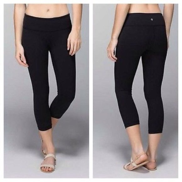lululemon athletica Pants - LULULEMON Cotton Crop Legging in Black